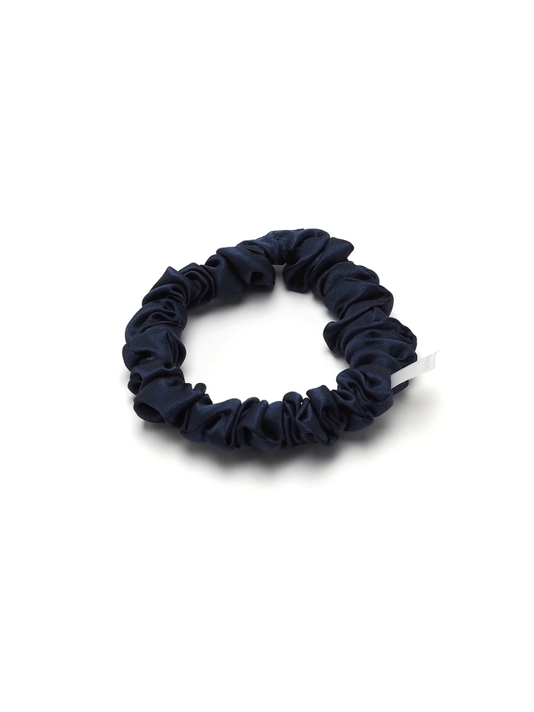 JGM-14 Satynowa gumka do w�os�w frotka scrunchie slim granatowa